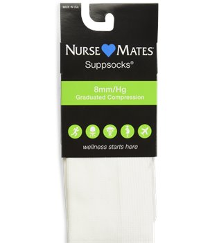 White Nurse Mates Support Socks sizes 10-13